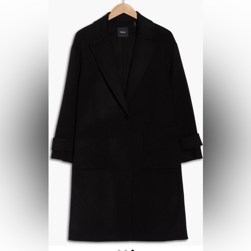 Theory Women's black wool/cashmere blend Trench Coat - Picture 7 of 11